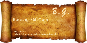 Bucsay Gábor névjegykártya