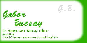 gabor bucsay business card