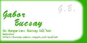 gabor bucsay business card